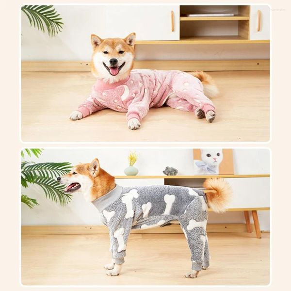 Vêtements pour chiens flanelle de flanelle en polaire pyjamas confortable Jumple thermale chemise chat à swit à swathie chiot