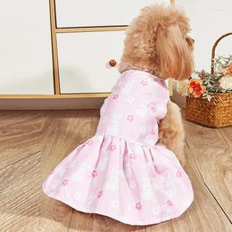 Vêtements pour chiens Pet Floral Jupe Fournitures Cool Summer Princess Dress Style Boutons Design Vêtements