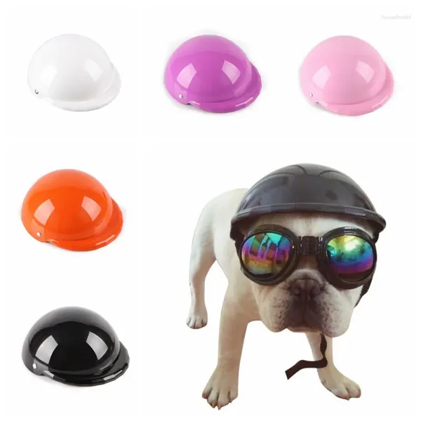 Vêtements pour chiens Pet Funny Cool Motos Casque de vélo Chapeau pour Sun Protection contre la pluie Lunettes de vacances réglables