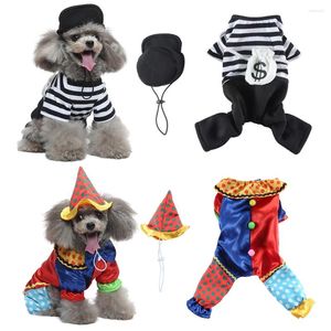 Hondenkleding Huisdier Grappig kostuum Cosplay Clown Aankleden Feest Fancy Festival Kleding Kerstmis Halloween Kattenkostuums