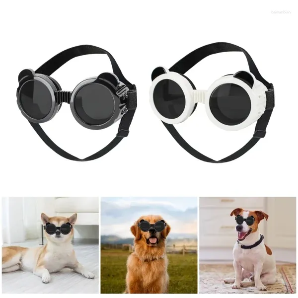 Vêtements pour chiens Lunettes pour animaux de compagnie pour petits chiens Protection solaire en PVC avec ceinture élastique réglable