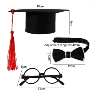 Ropa para perros gorro de graduación de mascotas creative suave touch gata gafas de collar set de cosplay traje