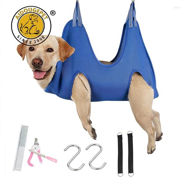 Vêtements pour chiens toilettage pour animaux de compagnie hamac chat Polyester maille coupe-ongles aiguille peigne meulage ensemble approvisionnement