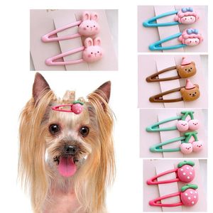 Vêtements pour chiens pinces à cheveux pour animaux de compagnie conception de dessin animé épingles à cheveux pour chiens accessoires de toilettage décoration fournitures petit