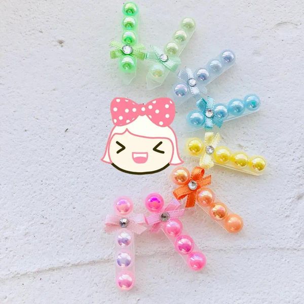 Ropa para perros Pelo para mascotas HirpinTeddy Maltese Dream Candy Pearl Clip Hecho a mano Gatos Accesorios para el cuidado Clips Horquilla 30 unids / lote