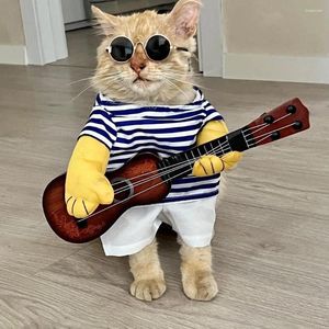 Hundebekleidung Haustier Halloween-Kostüm Katzenkleidung mit lustigem Gitarrenanzug Cosplay-Kleidung für coole R7P6
