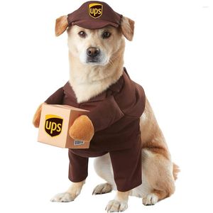 Hondenkleding huisdier Halloween UPS kostuums grappige verkleed outfits ingesteld met hoedbenodigdheden voor middelgrote honden koerier kledingproducten