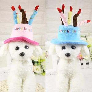 Hondenkleding Pet Happy Birthday Cat Hat With Candles Lovely Puppy Costume Headwear Festival Vier accessoires Groothandel