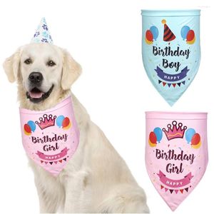 Chien de vêtements pour chiens joyeux anniversaire imprimer triangle serviette bandana mode double couches bib pour chiot chat