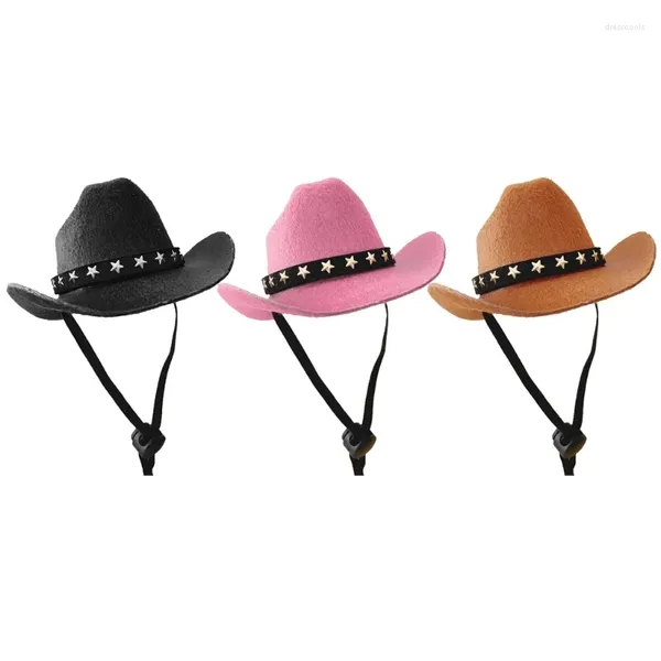 Ropa para perros Sombrero para mascotas Traje Cowboy Props Headwear Star Charm Kitten Sun Cap Y9RE