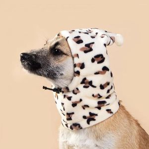 Appareils pour chiens chapeau de compagnie à la mode motif léopard hiver pour chiens chats chats réglables au cou