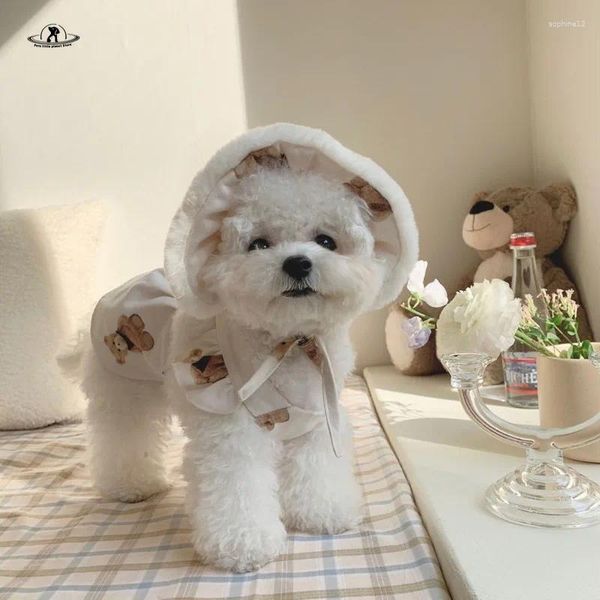 Appareils pour chiens chapeau de compagnie coréen hiver vend des accessoires de chiot en peluche de tête de pain de pain à vent mignon