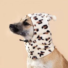Ropa para perros Pet Hat Patrón de leopardo de invierno Tarra de invierno Calentador Ajustable Ajustable Suministros de protección Protector Suministros