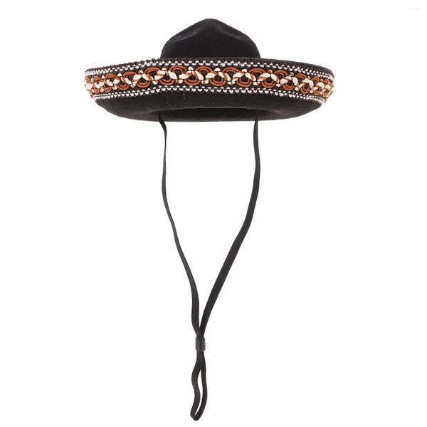Vêtements pour chien chapeau de compagnie mini sombrero vêtements de paille artisanat mixicain cape mexicain feutre vêtements tendance