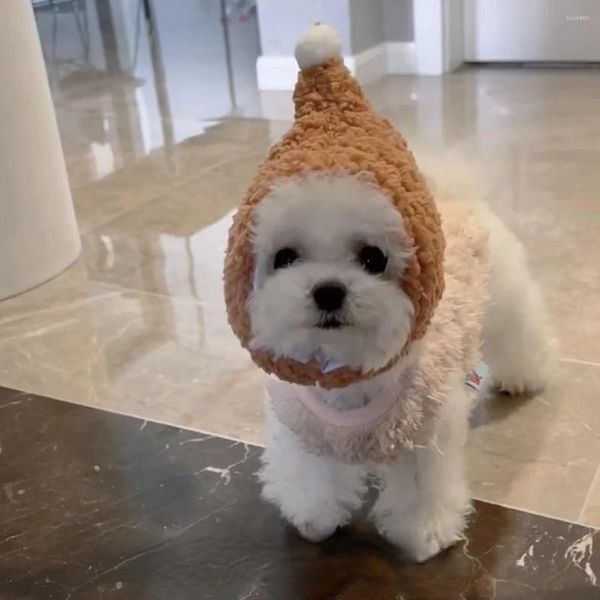 Vêtements pour chiens Chapeau pour animaux de compagnie Petit hiver chaud Teddy Couvre-chef mignon que l'ours chat assistant chat chiot