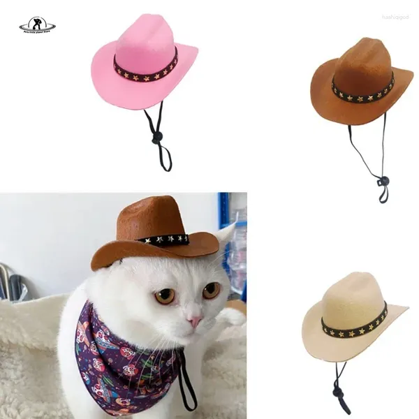 Appareils pour chiens chapeau de compagnie Star Cowboy fournit des vêtements réglables chapeaux top tops casque chat chats accessoires pour les petits chiens