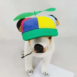 Vêtements pour chiens Chapeau pour animaux de compagnie avec conception d'hélice Unique Chapeaux adorables Coloré Sunproof Baseball respirant pour l'été