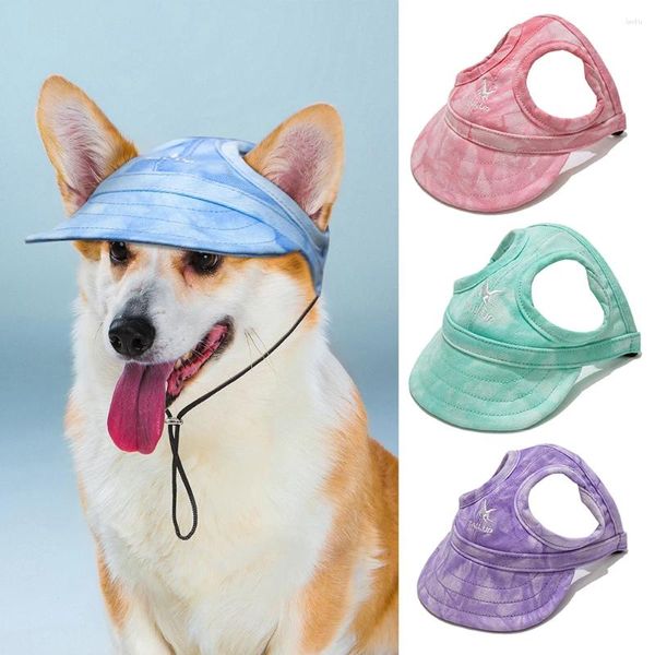 Ropa para perros sombreros para mascotas de verano lienzo solar lienzo lindas gorros de béisbol de béisbol con caminata al aire libre sombrero de pescador ajustable con agujero de oreja