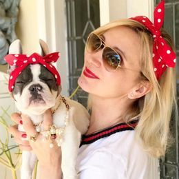 Vêtements de chien Couvre-chef pour animaux de compagnie avec maître Headwear Teddy Bow Chapeau Filles Bunny Turban Noeud Bandes de cheveux Tête Wrap Chiot Tricoté Bandeau Cadeau