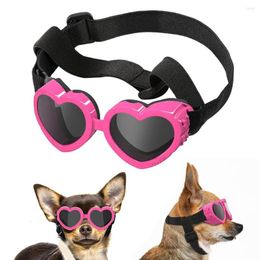 Hondenkleding Pet hartvorm opvouwbare zonnebril winddicht oogbescherming zonnebril accessoires voor kattenhonden