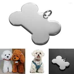 Ropa para perros Etiquetas de identificación para mascotas Perros y gatos Forma de hueso Collar en blanco Colgante