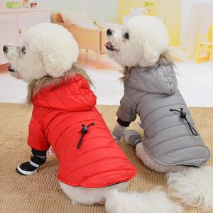 Ropa para perros Chaqueta para mascotas Otoño Invierno A prueba de viento Cálido con capucha Abrigo de algodón para pequeños Pomeranian Teddy Puppy Ropa Traje de nieve