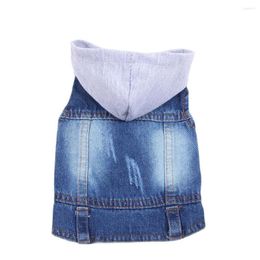 Abbigliamento per cani Giacca per animali domestici Gilet di jeans Jeans Felpa con cappuccio per cuccioli Vestiti per cani Gatti Piccoli medi 4 colori