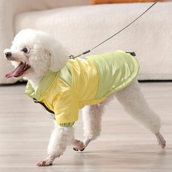 Vêtements pour chiens Veste pour animaux de compagnie imperméable ultra douce garder au chaud hiver automne chiens vêtements de pain rembourrés avec anneau de remorquage