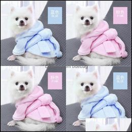 Hondenkleding huisdier jumpsuit schattige hoodie kleding lagen comfortabel casual zacht badjas huis voor puppy honden pyjama's solide winter warme mode dhn4t