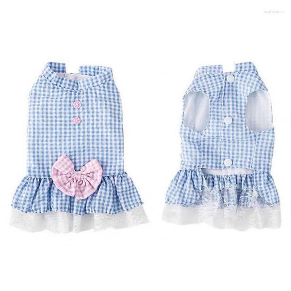 Vêtements pour chiens Pet Dentelle Treillis Robe Été Jupe Douce Polyester Mignon Chiot Princesse Pour Petits Chiens Moyens Chats Vendre