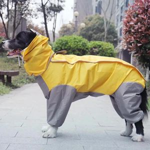 Vêtements pour chiens Pet Grand imperméable Vêtements imperméables à capuche Combinaison Cape pour petits grands chiens Salopette Manteau de pluie Labrador Veste Costum