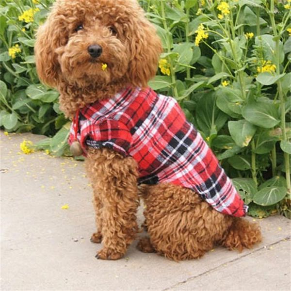 Vêtements pour chiens Pet Treillis Imprimer Combinaison Globale Printemps Été En plein air Col à revers Chemise Mince Petit Belle