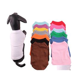 Vêtements pour chiens Pet Mti Couleurs 4 Taille Été Solide T-shirts Vêtements Chiot Classique Petit Coton Dh0284 T03 Drop Delivery Home Garden Suppl Dhcbu