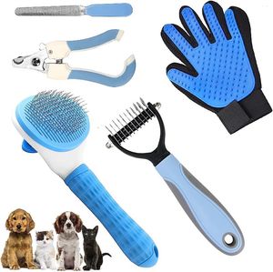 Hondenkleding Pet Nail Pliers Professional Five -Piece Set voor Hair Removal Comb Cat Brush Rake Beauty Tool Flying