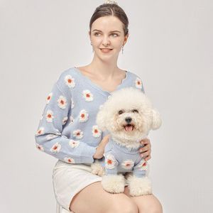 Vêtements de chien animal parent parent-enfant automne / hiver pull imprimé frais