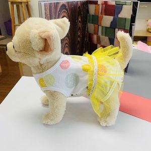 Vêtements pour chiens pantalons sanitaires physiologiques pour animaux de compagnie dessin animé jupe en fil à quatre pattes une pièce chiot menstruel chat couches Costume