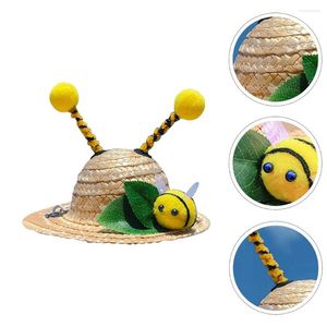 Appareils pour chiens Pet Po chapeau chaton décoratif mini chapeaux Baseball Cap Supplies Summer Straw Grass Headwear Man Tiny Cats