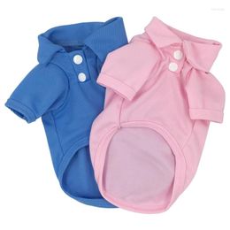 Chien Vêtements Pet Polo T-shirt Printemps Eté Vêtements Coton Tenue Décontractée Pour Petits Chiens Chats Teddy Pug XS-XL Animaux Fournitures Ropa Perro