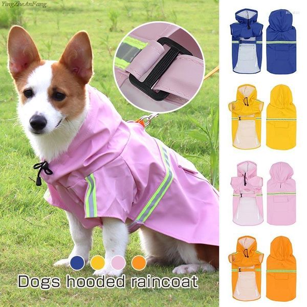 Vêtements pour chiens Pet Poncho Imperméables Réfléchissants Petits Grands Chiens Manteau De Pluie Imperméable Combinaison Veste En Plein Air Respirant Chiot Vêtements
