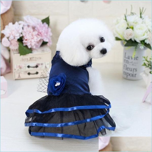 Vêtements de chien Robes de princesse pour animaux de compagnie Vêtements Chien Chat Été Robe mignonne Chiens Doux Chiot Jupes de mariage 426 V2 Drop Livraison 2022 Accueil Ga Dh7Xd