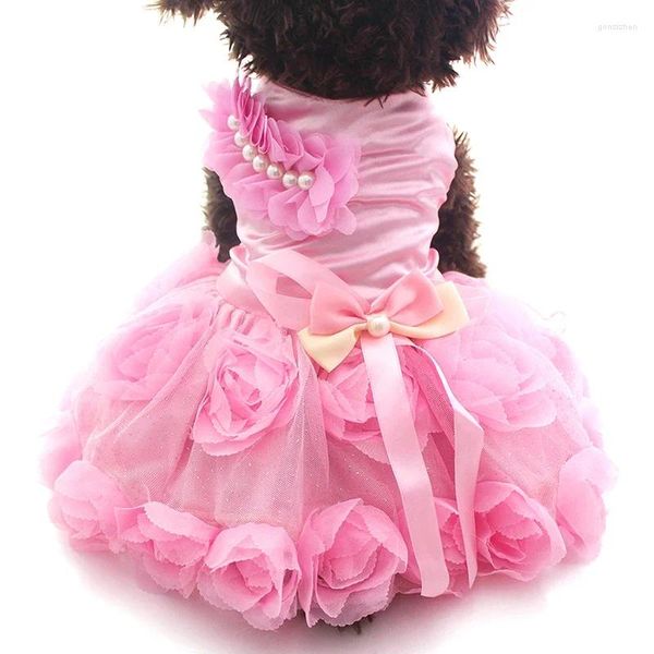 Ropa para perros Princesa Princesa Vestido de novia Tutu RosetteBow Vestidos Cat Puppy Falda Primavera / Verano Ropa 2 colores