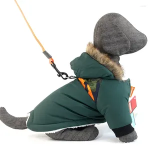 Ropa para perros Productos para mascotas Perros en ropa de otoño e invierno Chaleco con capucha Chaquetas de peluche Chaqueta cálida Abrigo de cuerda de tracción