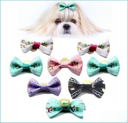 Vêtements de chien Pet Puppy Cat Dog Hair Bows avec bandes de caoutchouc Accessoires de toilettage pour petits chiens Fournitures Drop Livraison 2021 Accueil Gar6116742