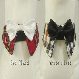Hondenkleding Pet Puppy Leveringen Nylon Color Plaid Cat Cat Necwear Ornamens Bow Tie Holiday Wedding Decoratie Accessoires