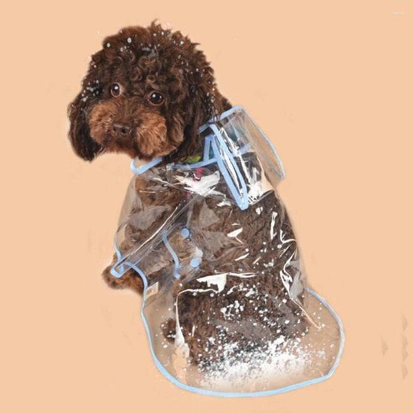 Vêtements pour chiens Pet Chiot Vêtements de pluie transparents Imperméable à capuche Veste imperméable Vêtements PVC souple Petits chiens Poncho de pluie