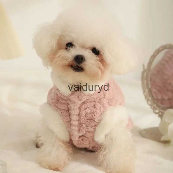 Vêtements pour chiens Manteau de cheveux de lapin pour animaux de compagnie Vêtements d'automne et d'hiver Gilet en peluche chaud Ours Petit Teddy mignon Puppyvaiduryd