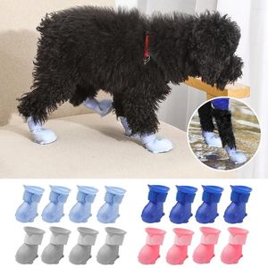 Vêtements pour chiens Chaussures de pluie pour animaux de compagnie imperméables à l'eau et au froid Couvre-pieds chauds Marche pluvieuse Bottes antidérapantes Accessoires