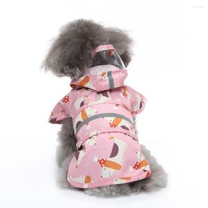 Chien Vêtements Pet Imperméable Dessin Animé Animal Imprimé À Capuche Combinaison Chiens Manteau Imperméable À L'eau Vêtements Pour Chats Veste De Pluie