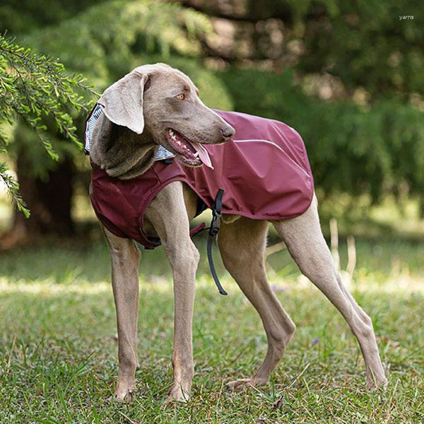 Vêtements pour chiens Manteau imperméable pour animaux de compagnie - Grand portable universel avec capuche et vêtements réfléchissants Fournitures de voyage en plein air