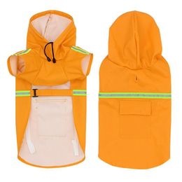 Vêtements de chien imperméable pour animaux de compagnie PU imperméable grand poncho extérieur réfléchissant livraison directe Oto8V